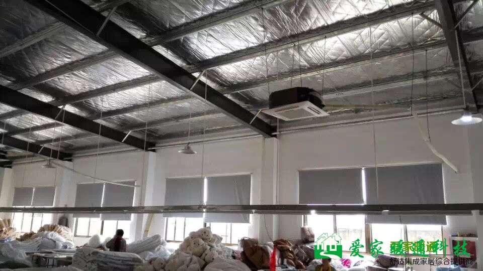 如皋某家紡車間的空調(diào)安裝現(xiàn)場(chǎng)